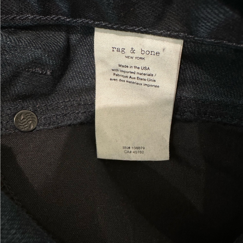 RAG & BONE Vintage High-Rise Midi Denim Skirt Raw Hem Size 26 - Picture 5 of 5
